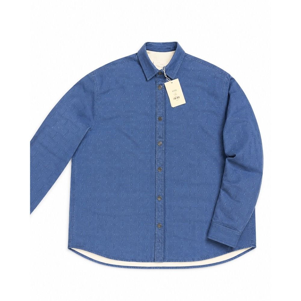 The Fifth Label Sequel Shirt Cornflower Stamp Blue Logo Long Sleeve Button Up